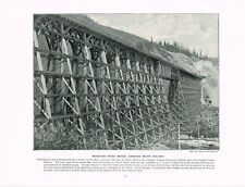 Mountain Creek Rail Bridge Canada Antique Old Picture Victorian Print TQET#190