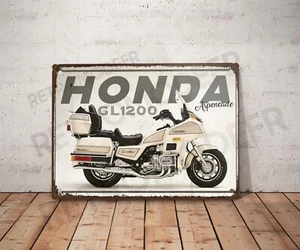 Plaque métal vintage Honda GL1200 Aspencade Enseigne Garage Décoration moto Déco - Picture 1 of 3