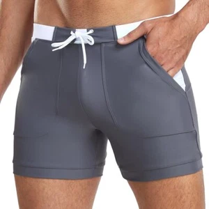 Herren Badehose Schnell trocknende Bademode Shorts Beach Boardshorts Kordelzu... - Bild 1 von 6