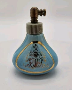 Mid Century Leo Mann Italy Porcelain Gold Flower Atomizer Pump Perfume Bottle - Picture 1 of 6