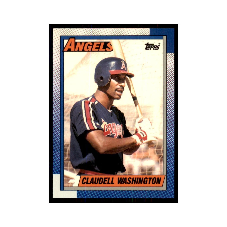 Claudell Washington 1990 Topps Tiffany #705 California Angels Baseball Card NM - Image 1 of 3