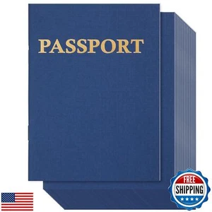 Juvale Confezione 24 Quaderni Passaporto 4,1 x 5,6 Pollici Blu Vuoti per Bambini e Tr - Foto 1 di 5