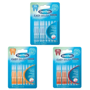 DenTek Easy Brush Interdental 10 Brushes in 3 Different Sizes Reusable With Cap - Picture 1 of 5