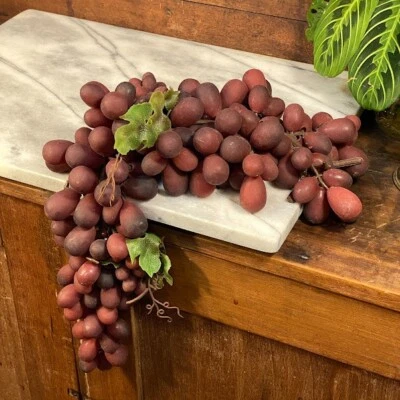 Uvas artificiais vintage 17" decoração decorativa realista frutas borracha plástico - Imagem 1 de 4