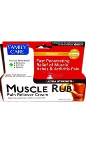Muscle Rub Pain Reliever Cream Ultra Strength  (1.25 Oz) FAMILY CARE 12 Pack - Picture 1 of 1