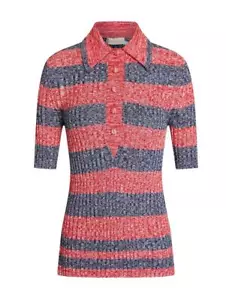 Camisa polo Zimmermann High Tide Rib | azul marino/rojo marga a rayas, elástica, tejida - Imagen 1 de 6