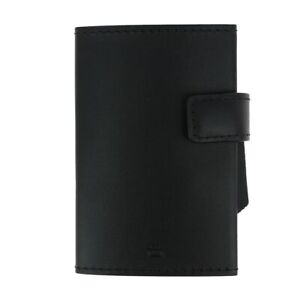 Porte carte Cascade, Aluminium et cuir noir alu noir, Ogon Design. - Noir - 