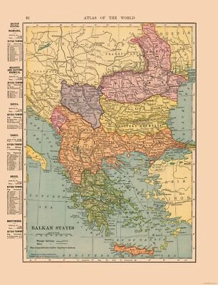 Historic Map - Balkan States Europe - Hammond 1910 - 23 x 30.08 - Image 1 of 4