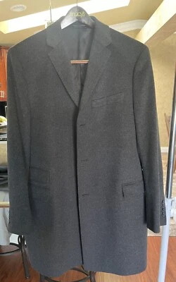 Abrigo Saks Fifth Avenue Para Hombre Gris Hacking Lana Cachemira Ajuste Grande 42-44 Foto 1 de 4