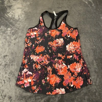 Fabletics Tank Top Womens Medium Red Black Floral Sleeveless Shirt Running Gym - Image 1 of 4