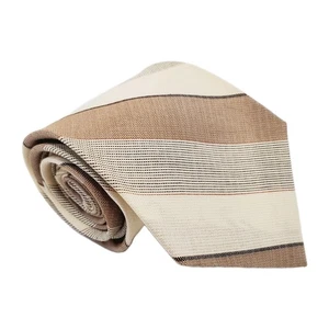 Jordache Necktie Tan Stripe Pattern Men's Vintage Neck Tie 53x3.5"  - Picture 1 of 5