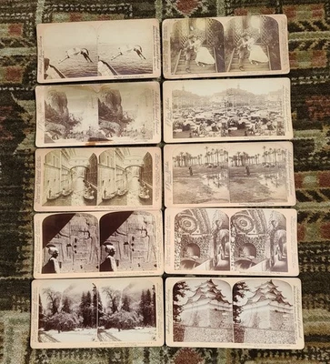 Лот из 10 антикварных стереоскопических фотокарточек Underwood Йосемити Германия - Изображение 1 из 4