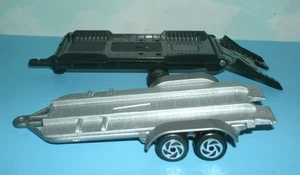 Two 1/55 Scale Flatbed Tow Trailer Car Haulers (5.25") Plastic Toy Accessories - Picture 1 of 6