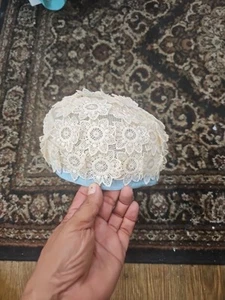 Juliette Cap Wedding Aged Lace Hat Delicate Old Age Unknown 1900-30s - Picture 1 of 11