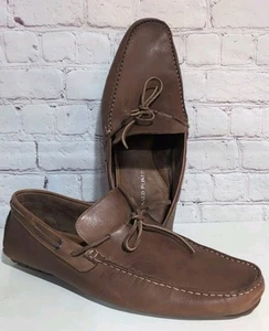 Donald Pliner Men's Dade Saddle Brown Leather Slip-On Driving Moccasins Size 12 - Picture 1 of 13