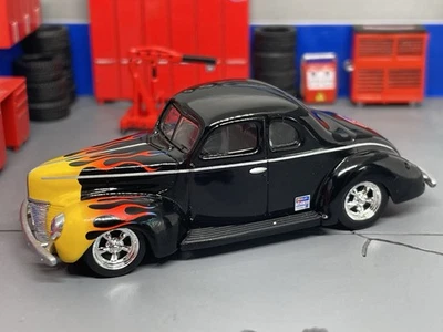 1940 40 Ford Coupe Black With Flames 1/64 Scale Car Quest Auto Parts - Image 1 of 4