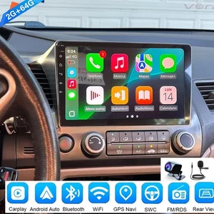 For Honda Civic 2006-2011 Android 13 Apple CarPlay Car Stereo Radio GPS AHD Cam - Foto 1 di 21