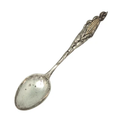 CUCHARA COLECCIONABLE VINTAGE DE 5 1/2" DE PLATA ESTERLINA MAÍZ DE LA CIUDAD DE KANSAS 20GR #5236 Foto 1 de 4