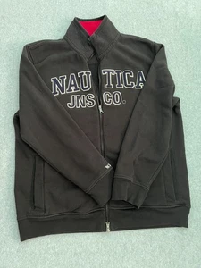 Men’s Nautica Jeans Co. Black Mock Neck Long Sleeve Full Zip Jacket Size XL - Picture 1 of 7