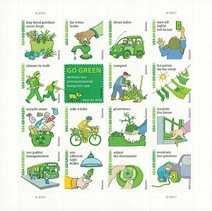 2011 GO GREEN POSTFRISCH Bogen 16 Forever Briefmarken 4524 umweltgesunder Lebensstil - Bild 1 von 2