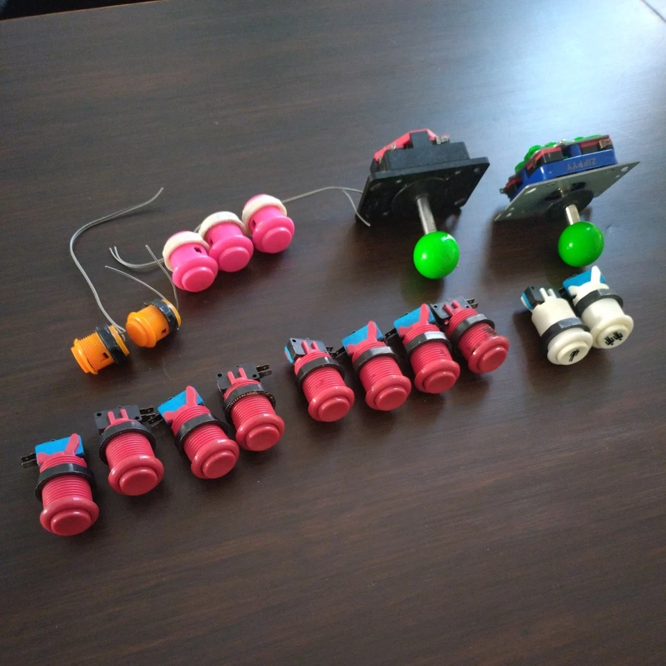  Player Arcade Control Kit 2 Ball Top Joysticks 15 Buttons pls read description  - Image 1 of 4