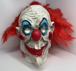 Máscara de miedo de payaso Halloween cabello rojo adulto nueva con etiquetas - Imagen 1 de 8