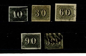 Brazil #21, 23-25, 27 (B226) grayish & yellowish paper, Used, FVF, CV$128.50 - Picture 1 of 2