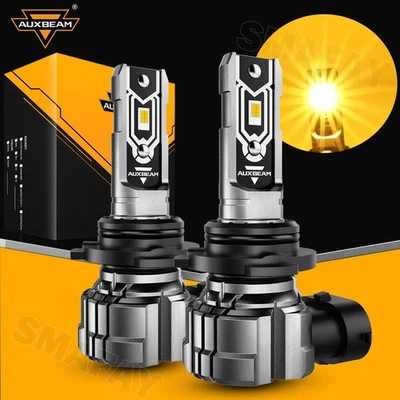 AUXBEAM HB4/9006 LED Fog Light Bulbs Driving Lamps Cool Amber 2500K 25000LM 90W - Image 1 of 4