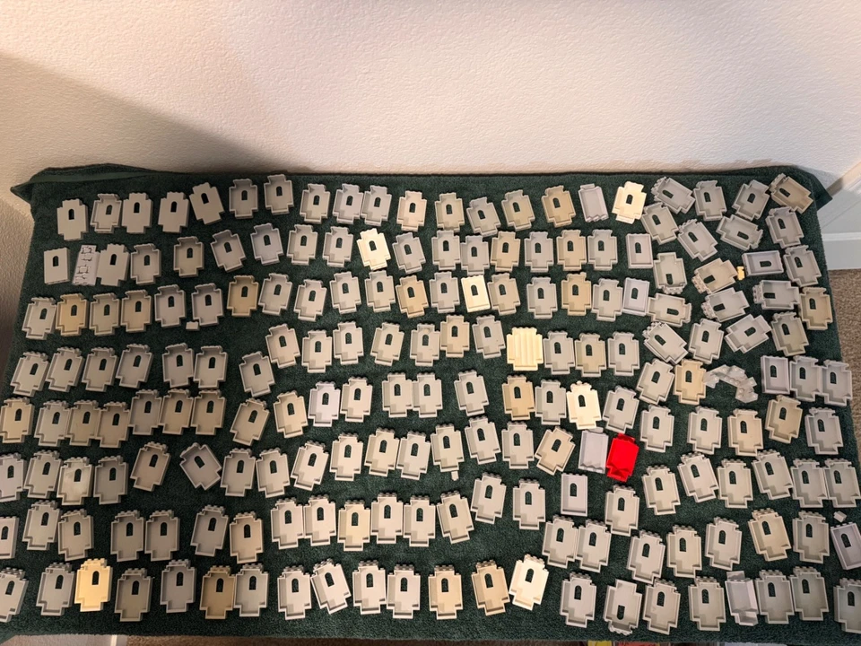 LOTE 177 PIEZAS DE LADRILLO DE PARED CASTILLO CABALLEROS LEGO VINTAGE GRIS ANTIGUO 6080 6073 Foto 1 de 4