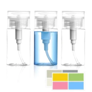 3 Pack Push Down Pump Dispenser,Clear Push Top Empty Bottles with DIY Sticker... - Picture 1 of 5