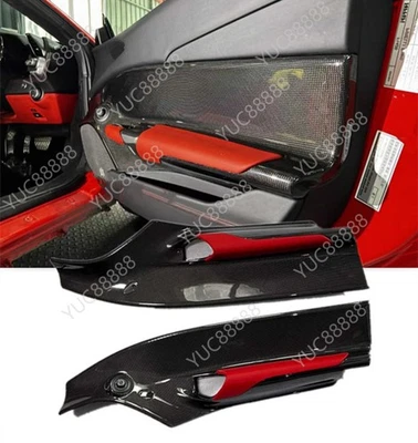 Dry Carbon Fiber Inner Armrest Door Panel Cover For Ferrari 488 GTB 2015-2019 - Image 1 of 4
