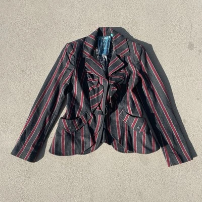 Women’s LAMB black And Red Stripped Blazer Size 6 - Image 1 of 2