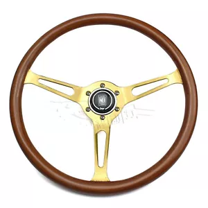 NARDI Mahogany Steering Wheel ND Classic 380 mm 15” Gold Aluminum - Picture 1 of 5