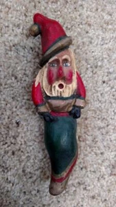 1993 Bill Jauquet Folk Americana CHRISTMAS Santa in Stocking Ornament Decor - Picture 1 of 1
