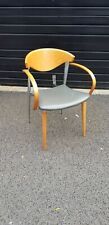 8 x wood & metal chair - 4x with armrest - 4x without armrest