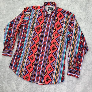 Vintage Wrangler Frontier Series Western Shirt Mens size XL Multicolor Aztec - Picture 1 of 11