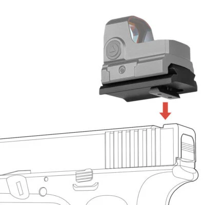 Pistol Red Dot Scope Mount w/ 20mm Picatinny Rail Base For Glock - Image 1 of 4