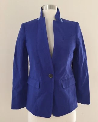 NEW JCrew Regent Blazer in Linen Jacket Suiting Size 00P BALTIC BLUE C0575 - Image 1 of 4