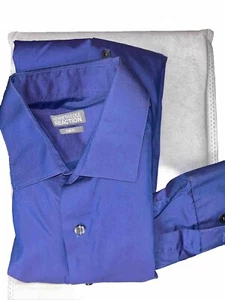 Kenneth Cole Reaction Slim Fit Blue Men's Long Sleeve Button Down Shirt - Picture 1 of 4