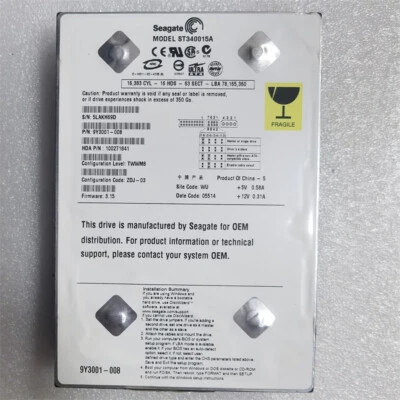 SEAGATE ST340015A 40GB IDE 3.5" 5400 RPM HARD DISK DRIVE - Image 1 of 4