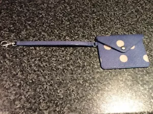 BNWT New Cath Kidston Envelope Coin Purse Oilcloth Periwinkle Button Spot Design - Picture 1 of 4