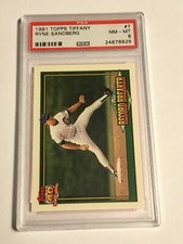 1991 Topps Tiffany Ryne Sandberg #7 Chicago Cubs Psa 8 HOF