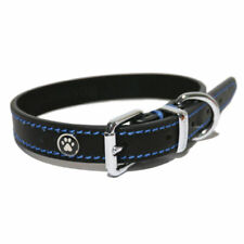 Slim Black Leather Dog Collar with Stunning Brass Bars Detail  Medium 18/" LONG