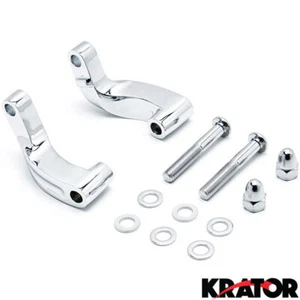NEW Chrome Mirror Bracket Extensions 2" Outward / 1" Upward for Harley-Davidsons - Picture 1 of 5