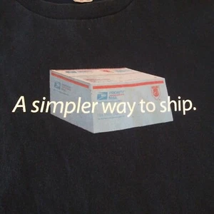 USPS Vintage  2XL T Shirt Tee Blue United States Postal Service  - Picture 1 of 11