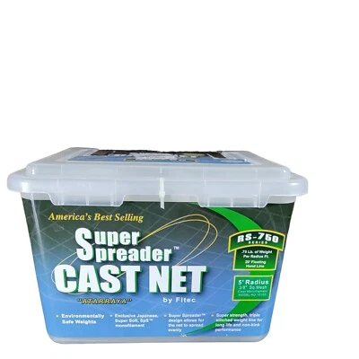  Red fundida súper esparcidor Fi-Tec transparente-mono 5 pies radio 3/8" cuadrado Malla 75lb. Peso Foto 1 de 4