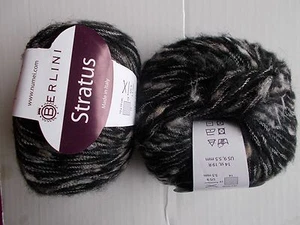 Berlini Stratus mohair blend yarn, Storm, lot of 2 (90 yds ea) - Picture 1 of 3