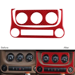 For Jeep Wrangler JK 11-17 Red Carbon Fiber Interior A/C Switch Panel Cover Trim - Picture 1 of 8
