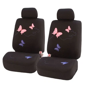 Fundas de asiento de coche de tela de ajuste universal bordadas con mariposa FH Group - Asientos delanteros - Imagen 1 de 2