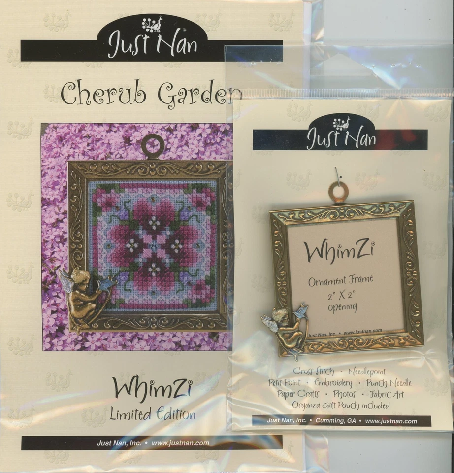 Just Nan Cherub Garden Embellishment Pack Frame Cross Stitch Kit - Image 1 of 2